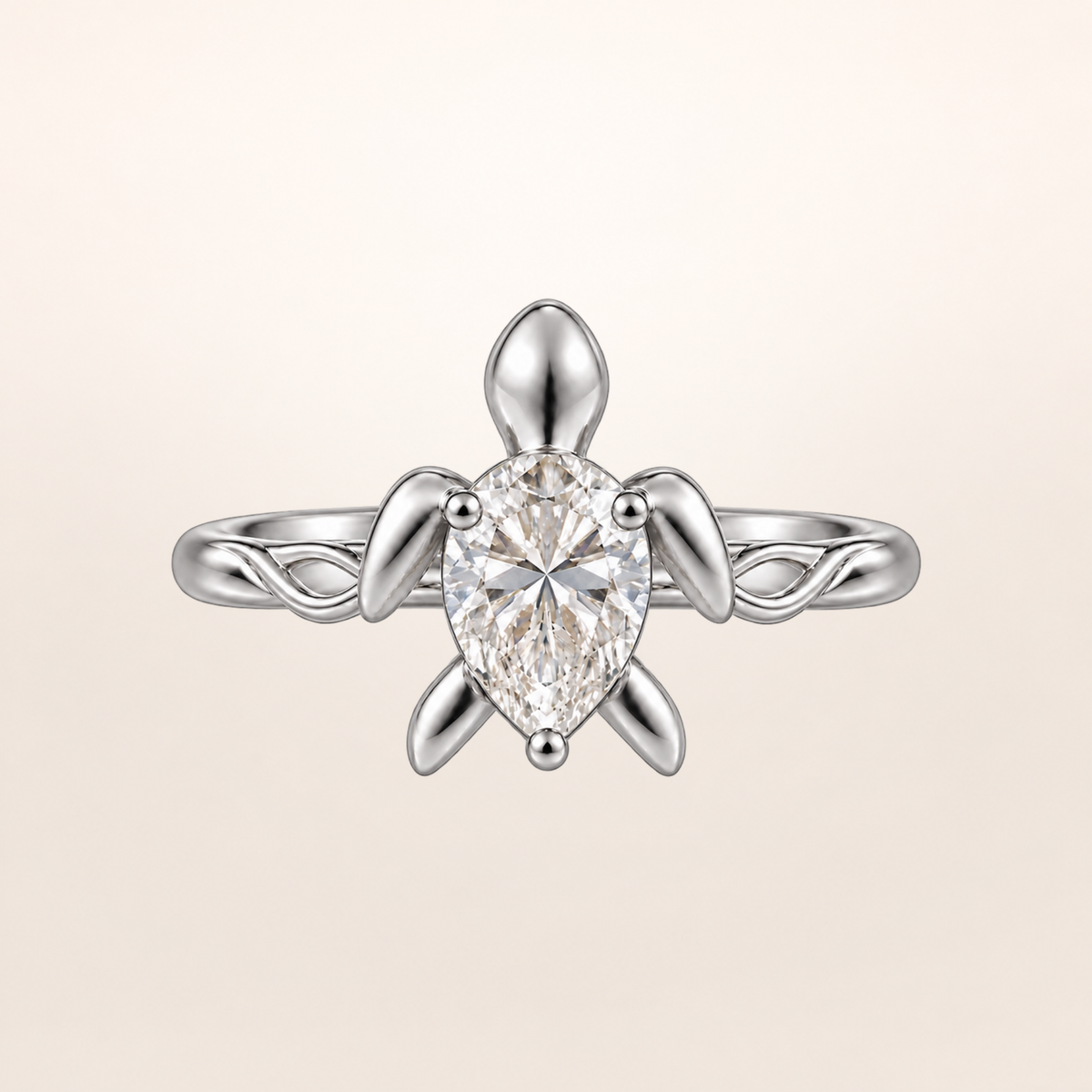 BLONDEER ANIMALÉ TORTUE, PEAR-SHAPED DIAMOND RING