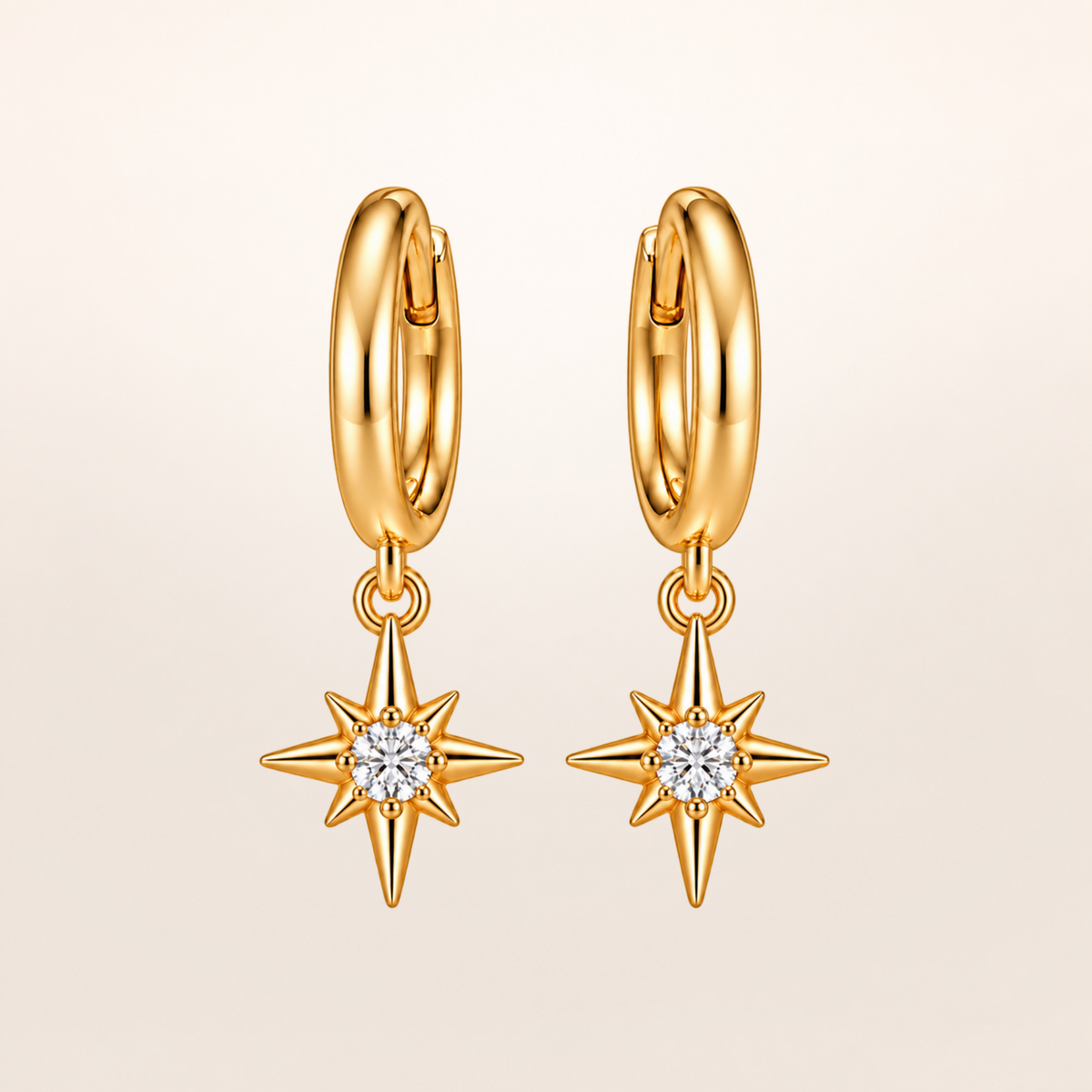 18K yellow gold colorless studio