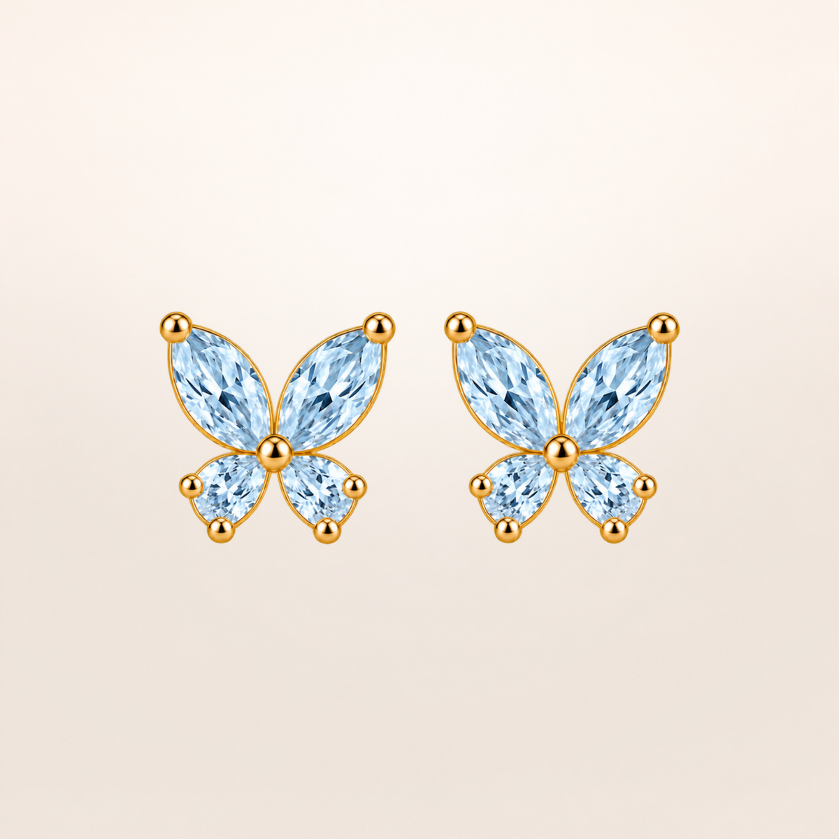 BLONDEER ANIMALÉ PAPILLON Yellow Gold Blue Background