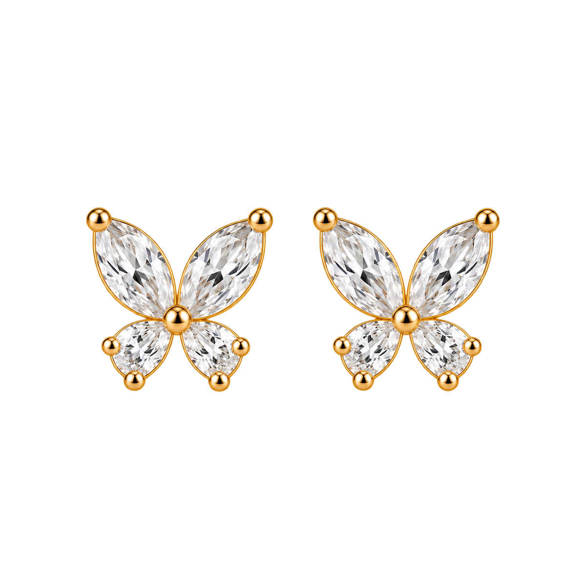 BLONDEER ANIMALÉ PAPILLON Yellow Gold Colorless Transparent variant