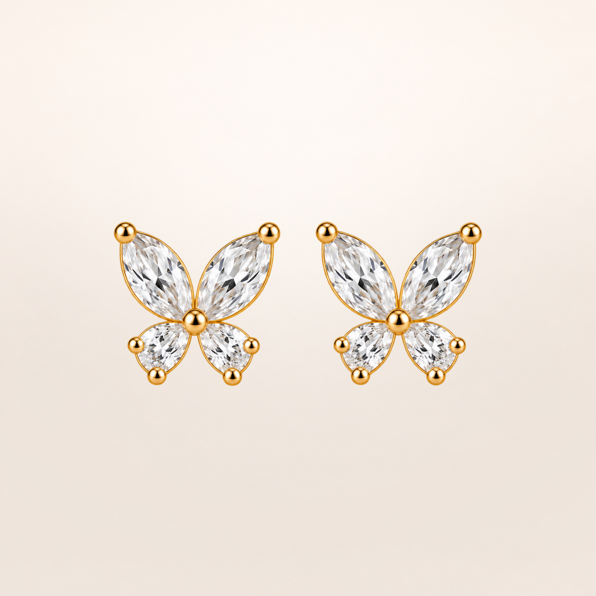 BLONDEER ANIMALÉ PAPILLON Yellow Gold Colorless Background